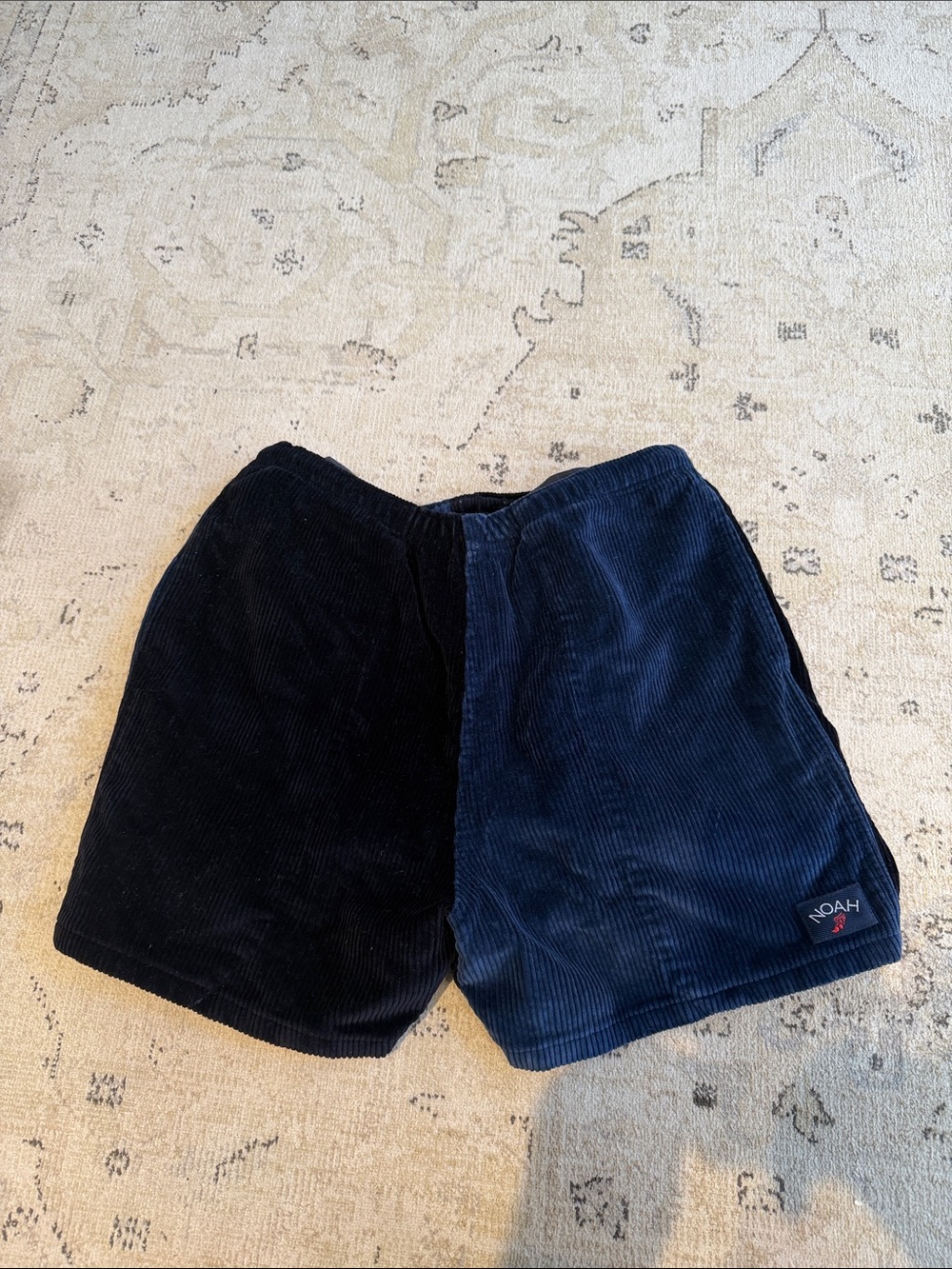 Noah Two-Tone Navy & Black Corduroy Shorts